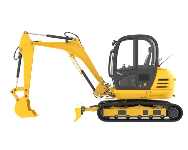 Excavator Compact Izolat Fundal Redare Ilustrație — Fotografie, imagine de stoc