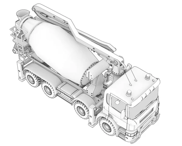 Betonnen Mixer Geïsoleerd Achtergrond Weergave Illustratie — Stockfoto