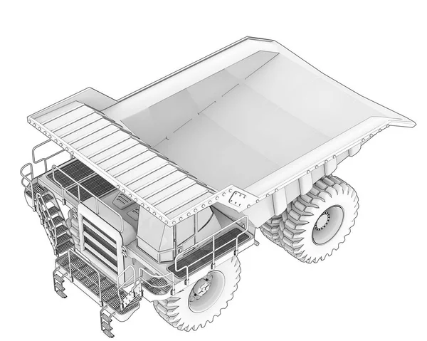 Φορτηγό Μου Απομονώθηκε Στο Βάθος Απόδοση Εικονογράφηση — Φωτογραφία Αρχείου