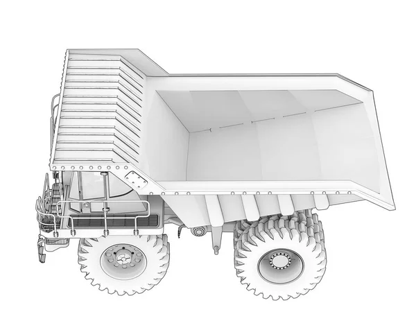 Camión Minero Aislado Fondo Representación Ilustración — Foto de Stock