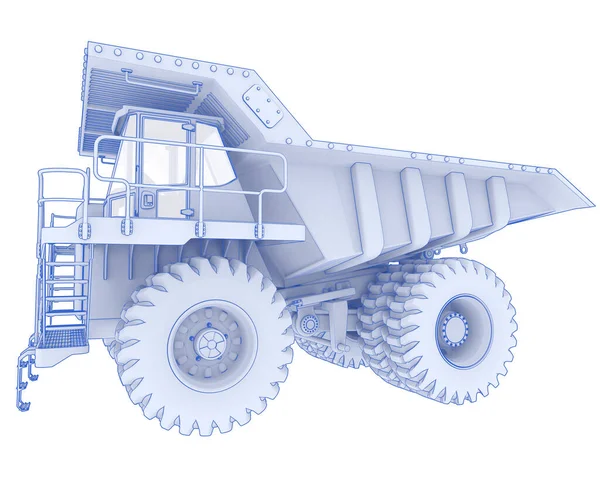 Mine Truck Isolated Background Rendering Illustration — Stock Photo, Image