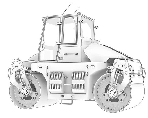 Straßenwalze Isoliert Auf Dem Hintergrund Darstellung Illustration — Stockfoto