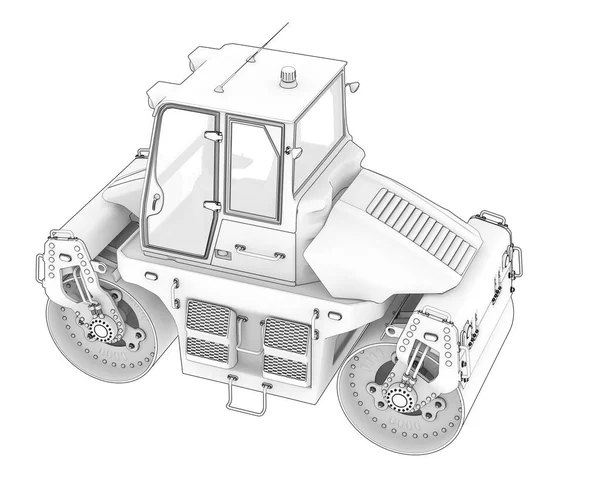Straßenwalze Isoliert Auf Dem Hintergrund Darstellung Illustration — Stockfoto
