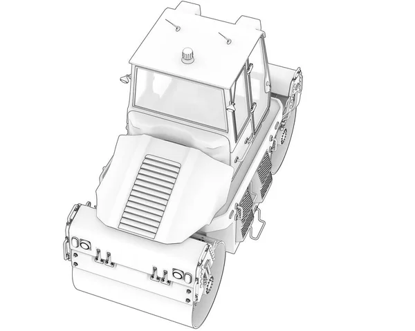 Straßenwalze Isoliert Auf Dem Hintergrund Darstellung Illustration — Stockfoto