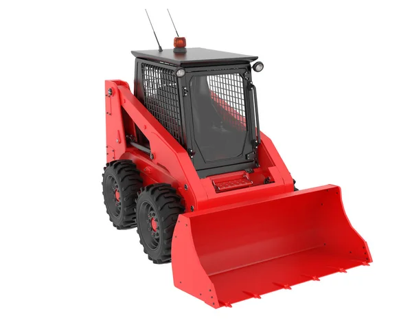 Skid Steer Loader Isolato Sfondo Rendering Illustrazione — Foto Stock