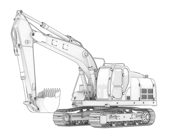 Raupenbagger Isoliert Hintergrund Darstellung Illustration — Stockfoto