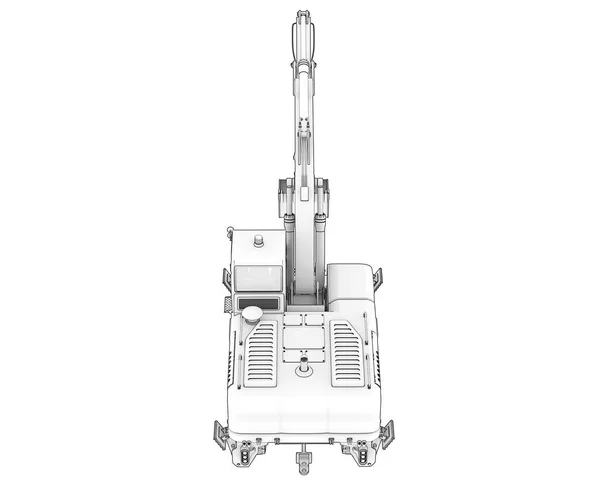 Escavatore Ruota Isolato Sfondo Rendering Illustrazione — Foto Stock