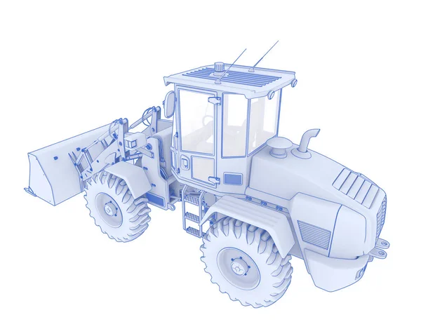 Wheel Loader Isolated Background Rendering Illustration — Stock Photo, Image