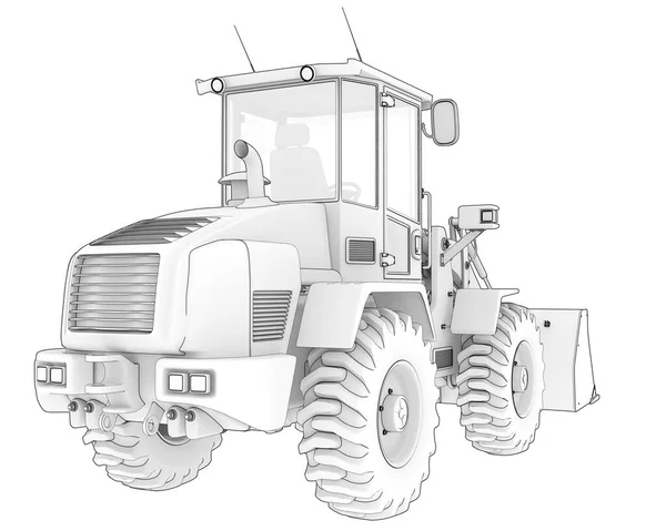 Wheel Loader Isolated Background Rendering Illustration — Stock Photo, Image