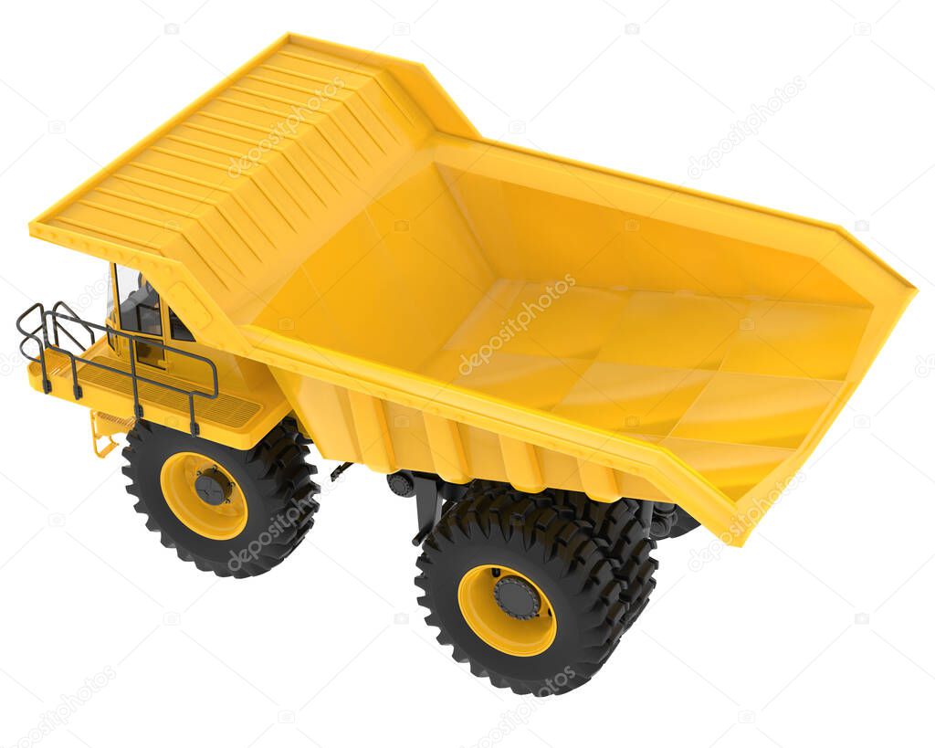 Mine truck isolated on background. 3d rendering - illustration