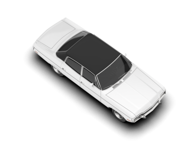 Şeffaf arkaplanda izole edilmiş klasik araba - 3 boyutlu resimleme