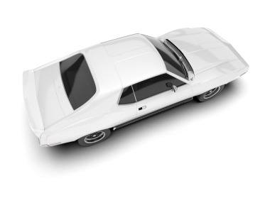 Şeffaf arka planda izole edilmiş klasik spor araba. 3 Boyutlu resimleme