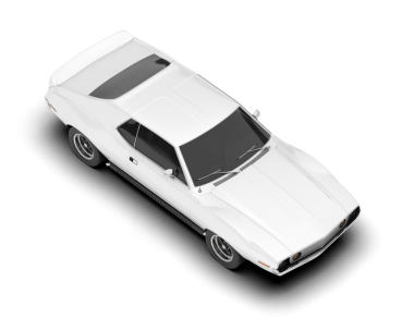 Şeffaf arka planda izole edilmiş klasik spor araba. 3 Boyutlu resimleme