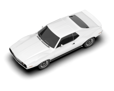 Şeffaf arka planda izole edilmiş klasik spor araba. 3 Boyutlu resimleme