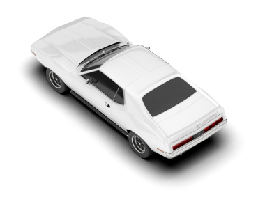 Şeffaf arka planda izole edilmiş klasik spor araba. 3 Boyutlu resimleme