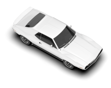 Şeffaf arka planda izole edilmiş klasik spor araba. 3 Boyutlu resimleme