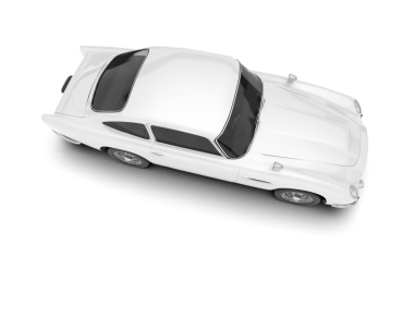 Şeffaf arkaplanda izole edilmiş klasik araba - 3 boyutlu resimleme