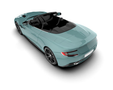 Beyaz arka planda modern spor arabanın 3D canlandırması