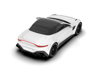 Beyaz arka planda modern spor arabanın 3D canlandırması