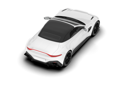 Beyaz arka planda modern spor arabanın 3D canlandırması