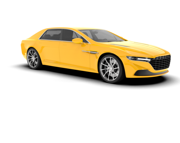 Modern sedan arabanın 3D çizimi
