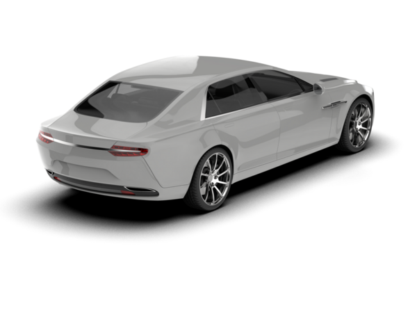 Modern sedan arabanın 3D çizimi