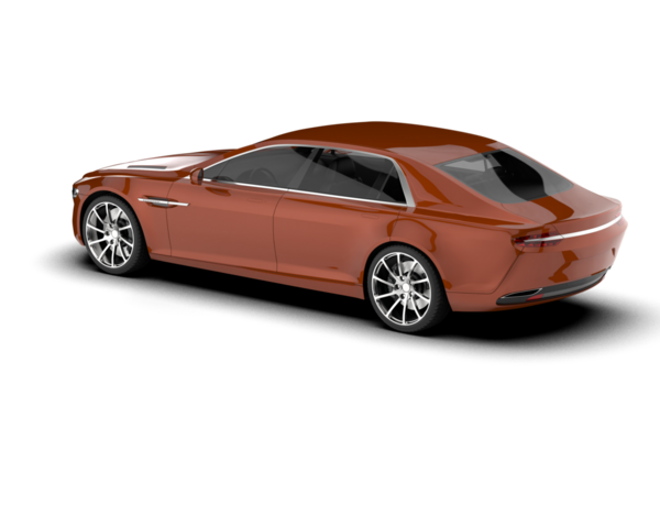 Modern sedan arabanın 3D çizimi