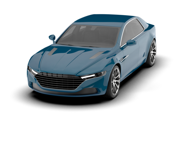 Modern sedan arabanın 3D çizimi
