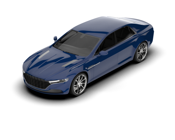 Modern sedan arabanın 3D çizimi