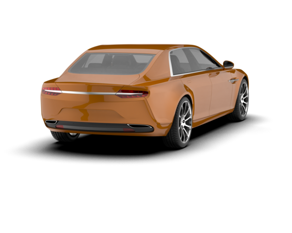 Modern sedan arabanın 3D çizimi