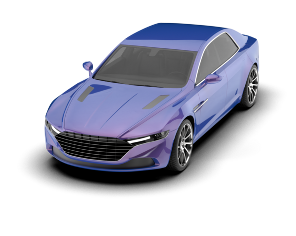 Modern sedan arabanın 3D çizimi