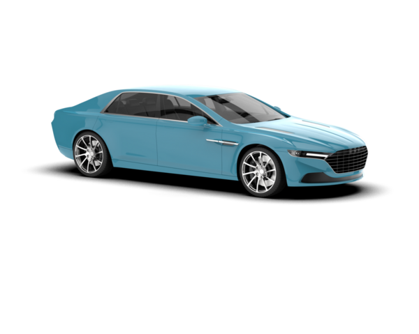 Modern sedan arabanın 3D çizimi