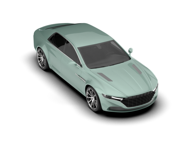 Modern sedan arabanın 3D çizimi