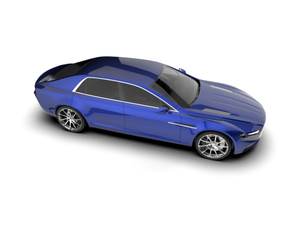 Modern sedan arabanın 3D çizimi