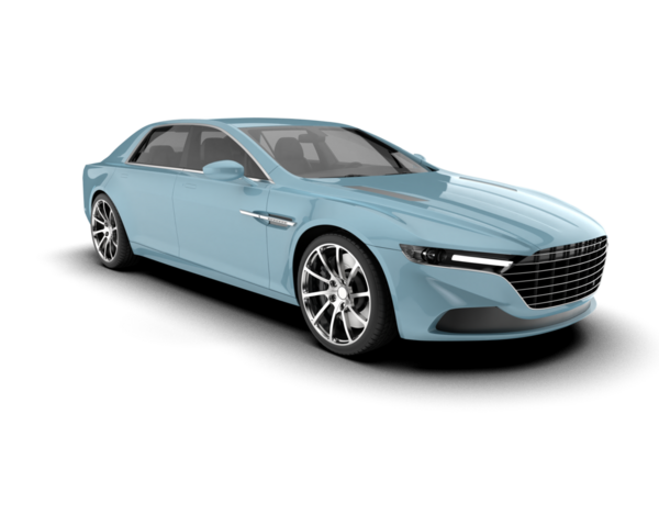 Modern sedan arabanın 3D çizimi