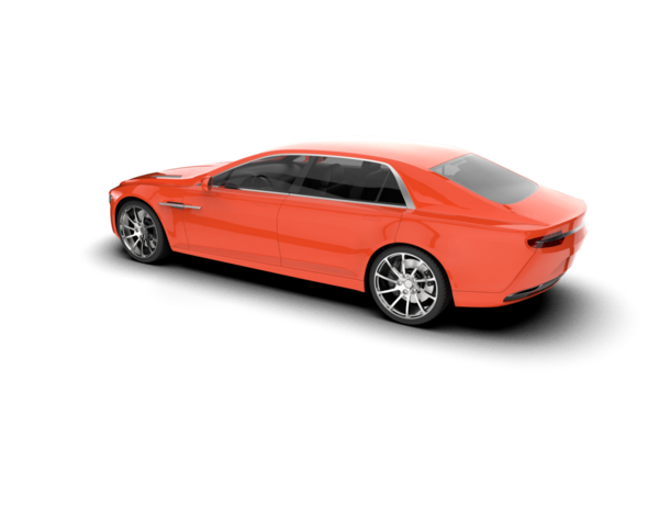 Modern sedan arabanın 3D çizimi