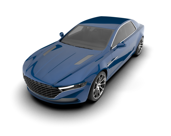 Modern sedan arabanın 3D çizimi
