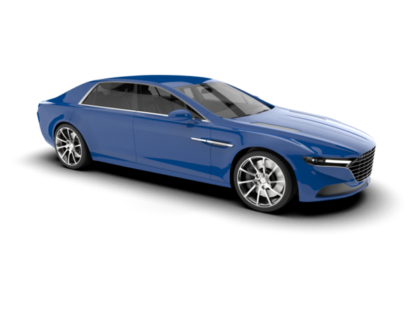 Modern sedan arabanın 3D çizimi