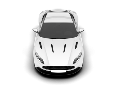 Beyaz arka planda modern spor arabanın 3D canlandırması