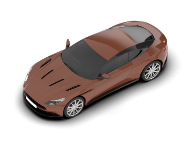 Beyaz arka planda modern spor arabanın 3D canlandırması