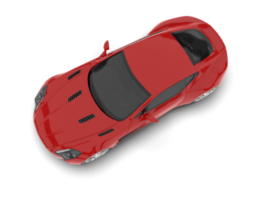 Saydam arkaplanda izole edilmiş gerçekçi spor araba - 3 boyutlu resimleme