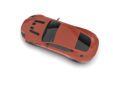 Saydam arkaplanda izole edilmiş gerçekçi spor araba - 3 boyutlu resimleme