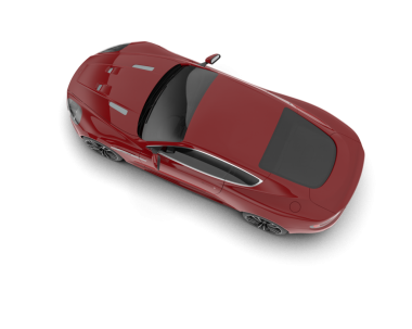 Saydam arkaplanda izole edilmiş gerçekçi spor araba - 3 boyutlu resimleme