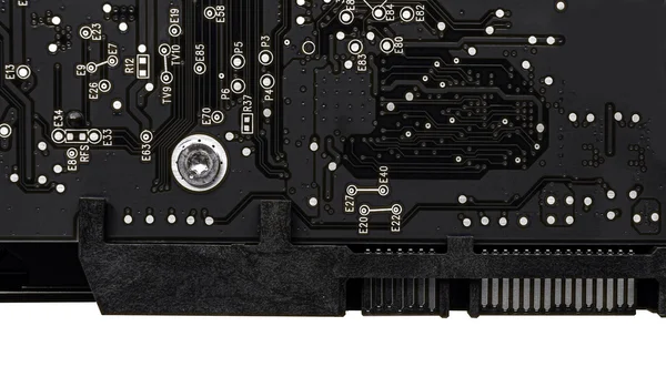 Ordenador HDD con placa madre impresa y microcircuito — Foto de Stock