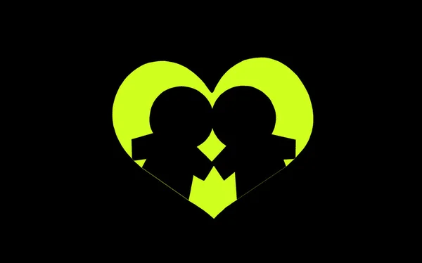 Amantes de mãos dadas. corações verdes — Fotografia de Stock