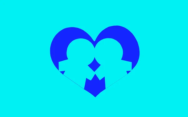 Aşıklar el ele tutuşuyor. homoseksüel mavi kalpler . — Stok fotoğraf