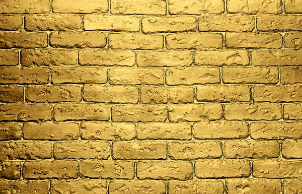 Golden brick wall background — Stock Photo, Image
