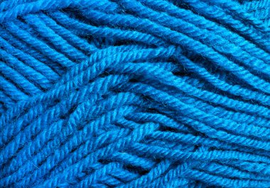 Mavi yün konu doku yakın çekim 