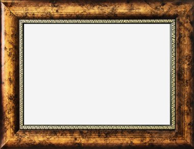 Beyaz arka plan üzerinde izole gold fotoğraf çerçevesi