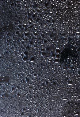 dark  glass with natural water drops 
